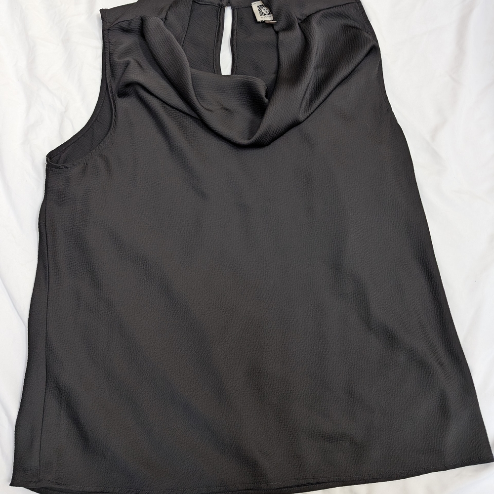 Anne Klein Black Cowl Neck Blouse
